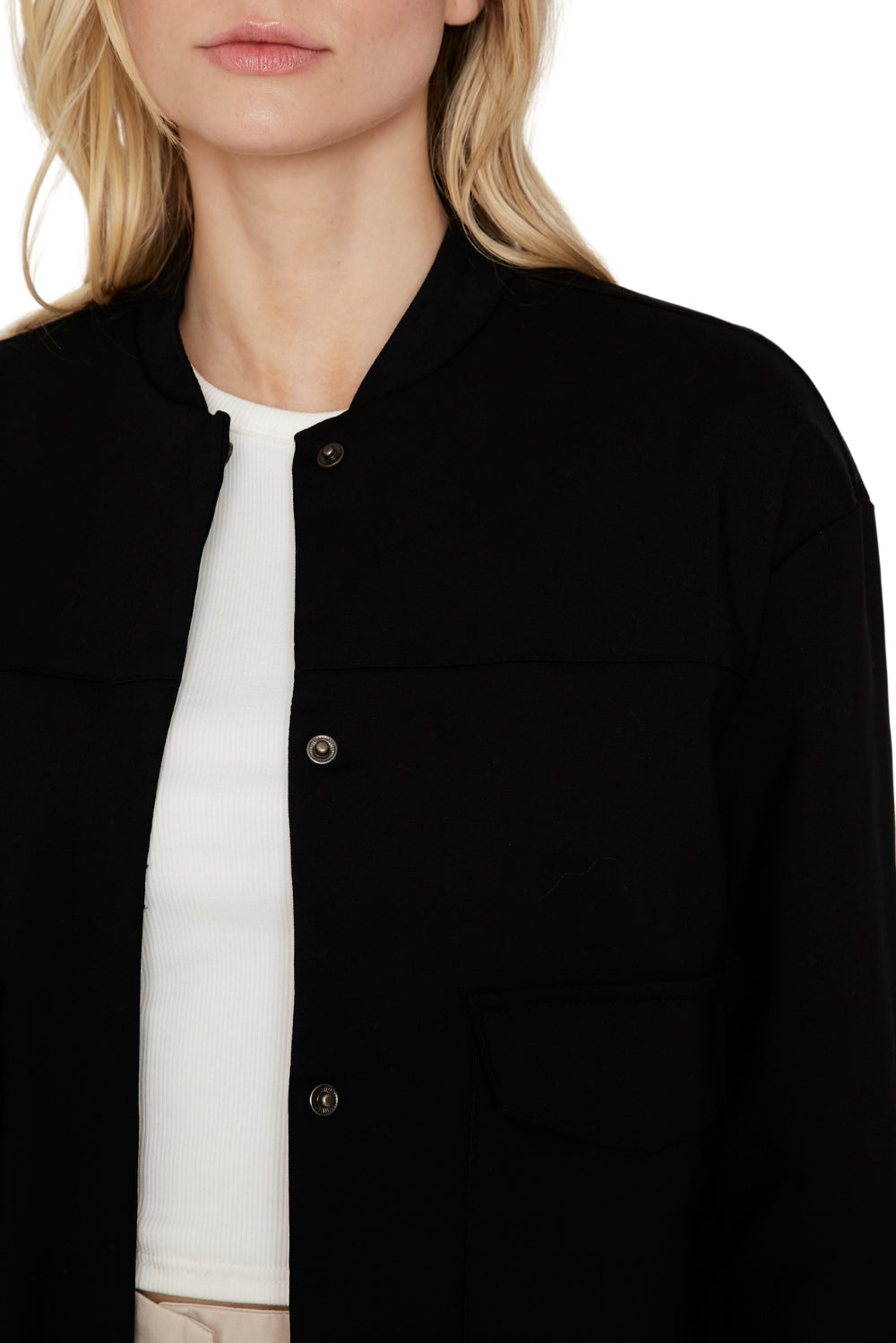 Chaqueta Bomber manga larga negra