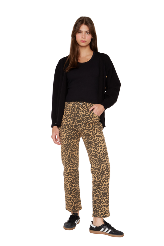 Pantalon Animal Print camel