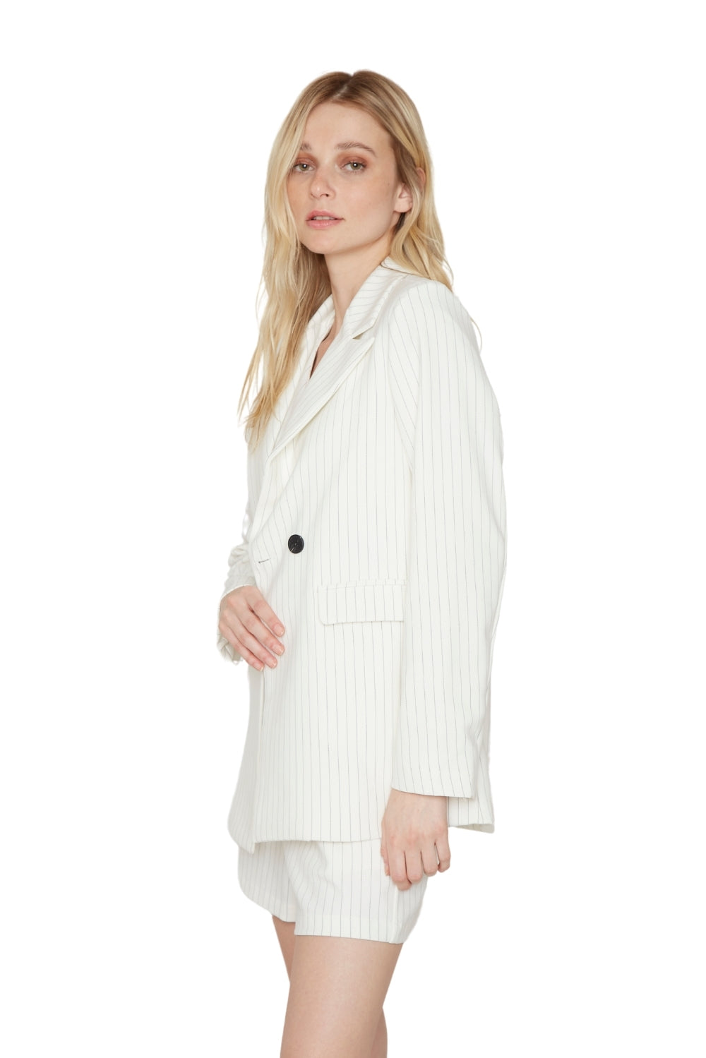 Blazer Owen rayas blanco