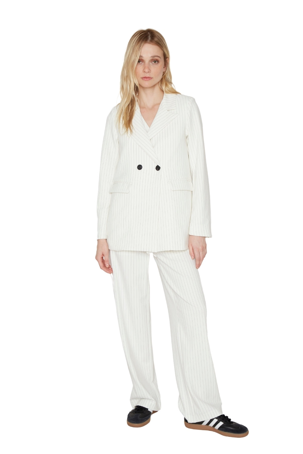 Blazer Owen rayas blanco