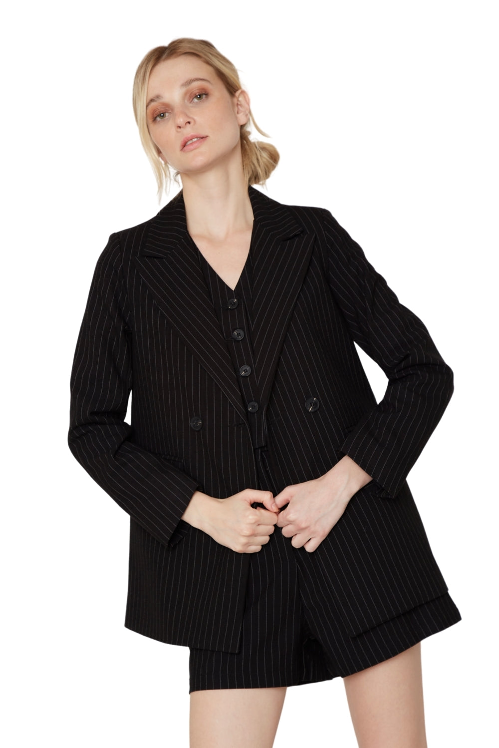 Blazer Owen rayas negro